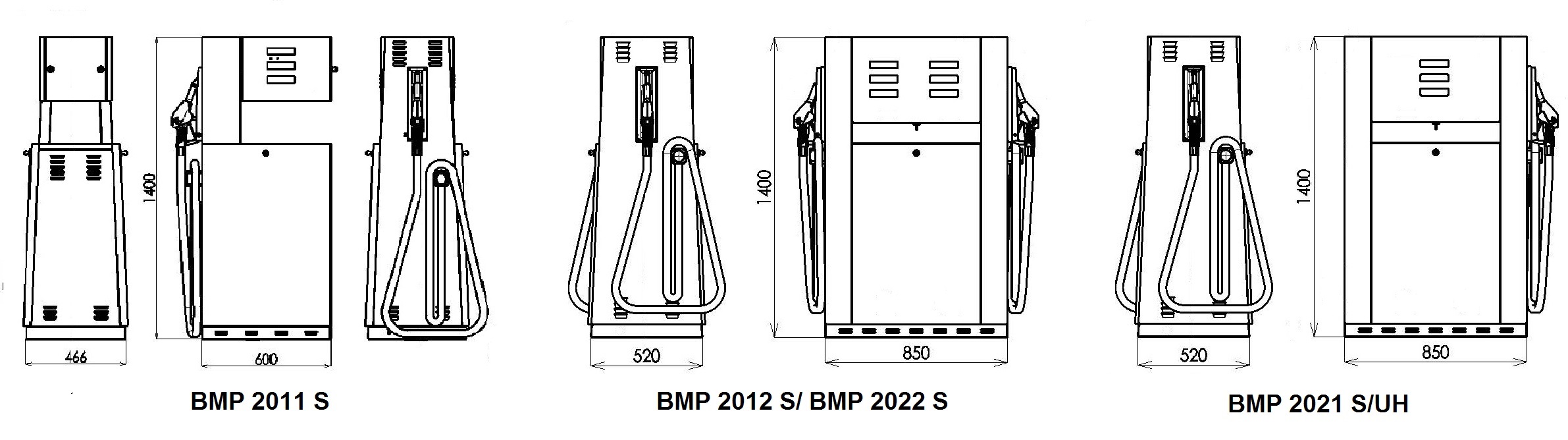 Габариты BMP 2012S Standart (2 дисплея)